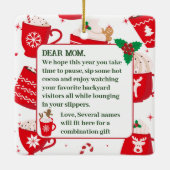 Kardinaal in Pine Tree Rustic Christmas Ornament (Achterkant)