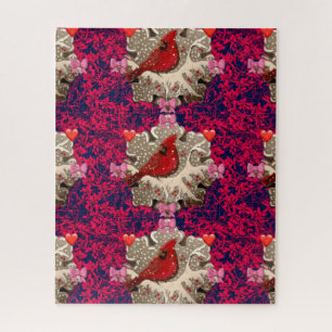 Kardinaal in Silver Snowflake Legpuzzel