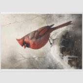 Kardinaal in Sneeuw 2 Decoupage Papier (Voorkant)