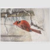 Kardinaal in Sneeuw 3 Decoupage Papier (Voorkant)