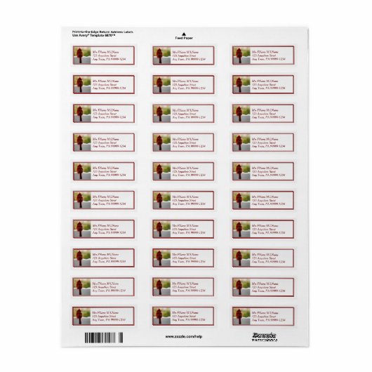 Kardinaal in sneeuw etiket (Full Sheet)