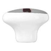 Kardinaal in sneeuw keramische knop (Zijkant)