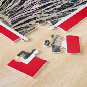 Kardinaal in sneeuw legpuzzel (Zijkant)