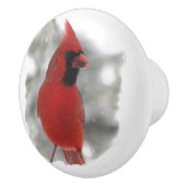 Kardinaal in sneeuwkeramische knop (Rechts)