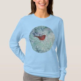 Kardinaal in Sneeuwwinter Vakantie met lange mouwe T-shirt
