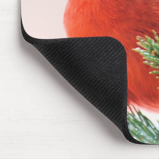 Kardinaal in Snow Dusted Fir Muismat (Hoek)