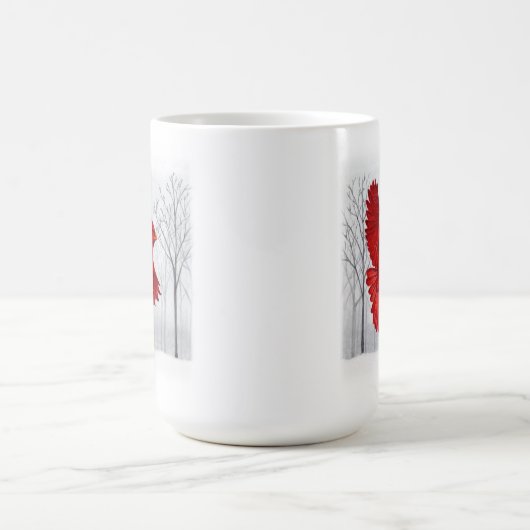 Kardinaal in Snowy Winter Art Coffee Mok (Center)