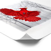 Kardinaal in Snowy Winter Art Poster (Hoek)