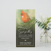 Kardinaal in Spruce 4x8 Deepest Sympathikaart Bedankkaart (Staand voorkant)