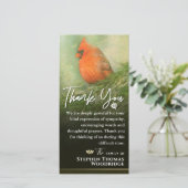 Kardinaal in Spruce 4x8 Sympathie Hartelijk dank Bedankkaart (Staand voorkant)