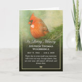 Kardinaal in Spruce 5x7 Bedankt voor je sympathiek Kaart (Voorkant)