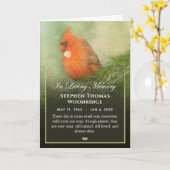 Kardinaal in Spruce 5x7 Bedankt voor je sympathiek Kaart (Gele Bloem)