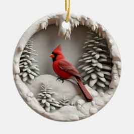 Kardinaal in Winter Wonderland Keramisch Ornament