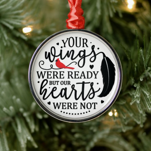 Kardinaal/je vleugels waren klaar metalen ornament (Boom)