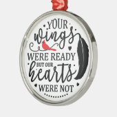 Kardinaal/je vleugels waren klaar metalen ornament (Links)