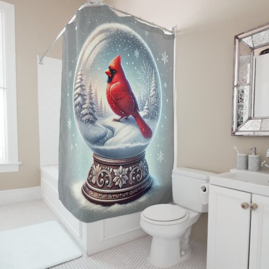 Kardinaal Keepsake van Winter Douchegordijn (In situ)