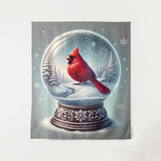 Kardinaal Keepsake van Winter Wandkleed (Voorkant)