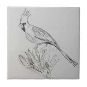Kardinaal Keramische Tegel, Klein (10,8 cm x 10,8  Tegeltje