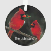 Kardinaal Kerst Acryl Ornament (achterkant)