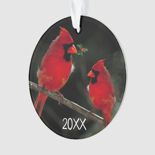 Kardinaal Kerst Acryl Ornament (voorkant)