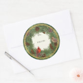 Kardinaal Kerst Krans Pine Cones Gift Labels (Envelop)