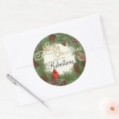 Kardinaal Kerst krans Script Gold Gift Labels (Envelop)