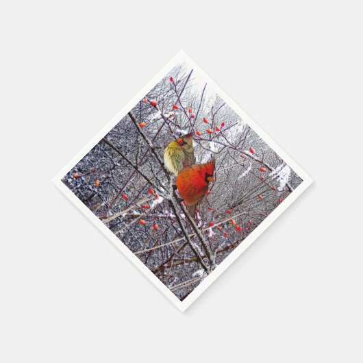 Kardinaal Kerst Papier servetten (Hoek)