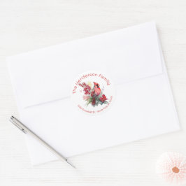 Kardinaal Kerst Retouradres Ronde Sticker
