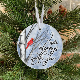 Kardinaal kerstfeest altijd met keramisch ornament