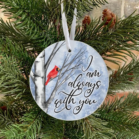 Kardinaal kerstfeest altijd met keramisch ornament