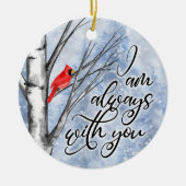Kardinaal kerstfeest altijd met keramisch ornament (Voorkant)
