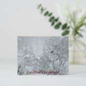 Kardinaal kerstfeest feestdagenkaart (Staand voorkant)