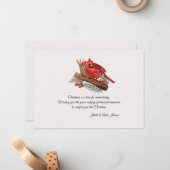 Kardinaal kerstfeest Kaart Notitiekaartje (Voorkant / Achterkant in situ)