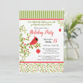 Kardinaal Kerstfeest Uitnodiging (Staand voorkant)