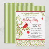 Kardinaal Kerstfeest Uitnodiging (Voorkant / Achterkant)