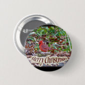 Kardinaal kerstgerei ronde button 5,7 cm (Voorkant /achterkant)