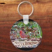 Kardinaal kerstgerei sleutelhanger (Voorkant)