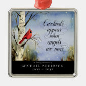 Kardinaal kerstherdenking op sneeuw metalen ornament (Voorkant)