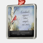 Kardinaal kerstherdenking op sneeuw metalen ornament (Links)
