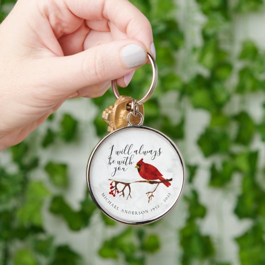 Kardinaal kerstherdenking op sneeuw sleutelhanger (Hand)