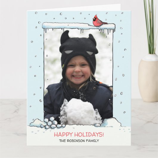 Kardinaal Kerstkaart, Kardinaal foto briefkaart (Voorkant)