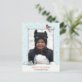 Kardinaal Kerstkaart, Kardinaal foto briefkaart (Staand voorkant)