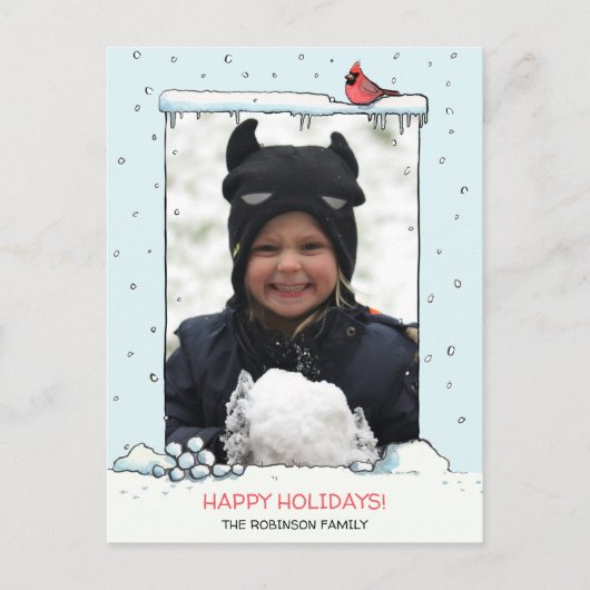 Kardinaal Kerstkaart, Kardinaal foto briefkaart (Voorkant)