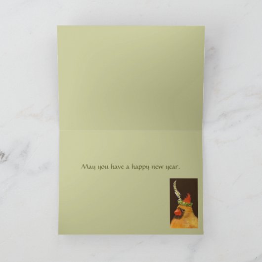 Kardinaal kerstkaartje feestdagen kaart (Binnen)