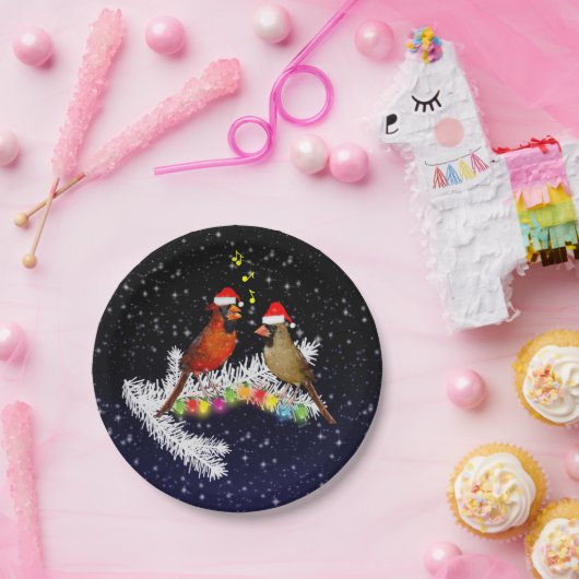 Kardinaal kerstpapier Bord (Feest)