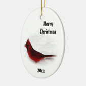 Kardinaal kerstsierjaar keramisch ornament (Links)