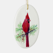 Kardinaal kerstversiering keramisch ornament (Rechts)