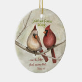 Kardinaal kerstversiering keramisch ornament (Rechts)