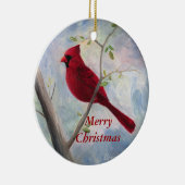 Kardinaal kerstversiering keramisch ornament (Rechts)