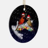 Kardinaal kerstversiering keramisch ornament (Rechts)